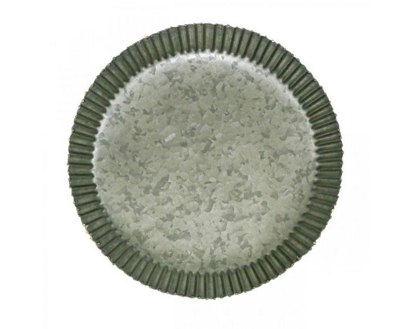 Viana Kunststoffteller Deko-Teller Metall Anthrazit Gold Ø20,5cm Weihnachtstisch von Viana