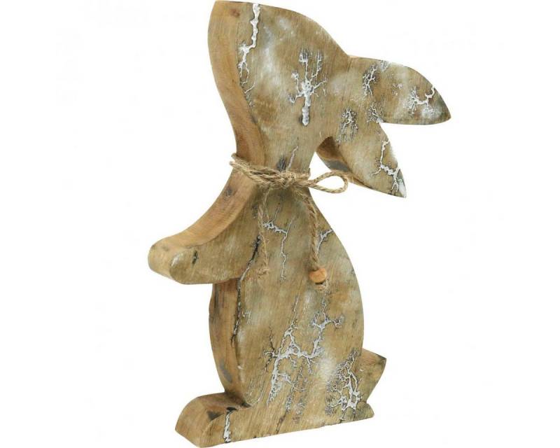 Viana Osterhase Holzhase Frühling Osterhase sitzend Osterdeko Shabby Chic Weiß Natur von Viana