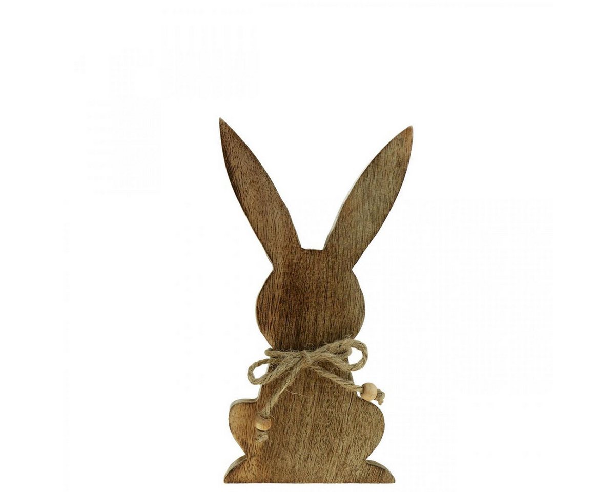 Viana Osterhase Holzhase Mangoholz Osterdeko Natur 18,5cm Jutekordel von Viana