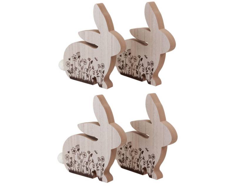 Viana Osterhase Osterhasen aus Holz dekorative Hasen Natur Braun sitzend von Viana
