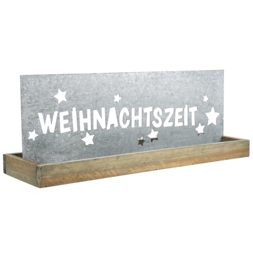 Viana Rustikales Holztablett mit festlichem Schild Weihnachtsdekoration von Viana