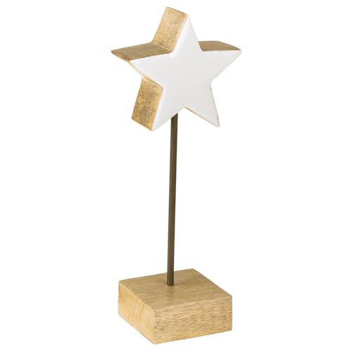 Viana Stern Holz Weiß Deko 23cm 2er Set Weihnachten von Viana