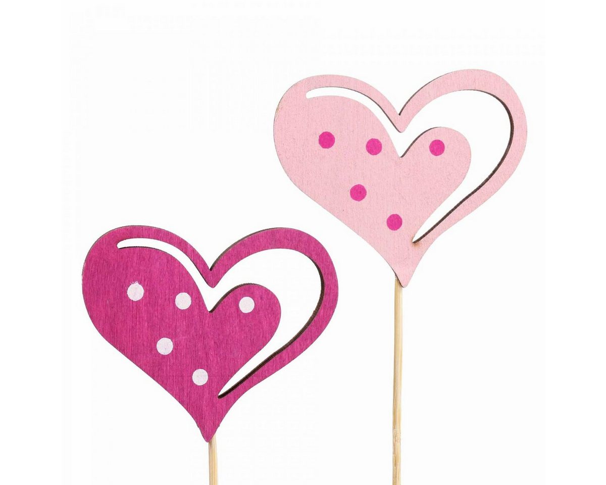 Viana Streudeko Blumenstecker Herz Pink Muttertag Hochzeit Valentinstag Dekostecker von Viana