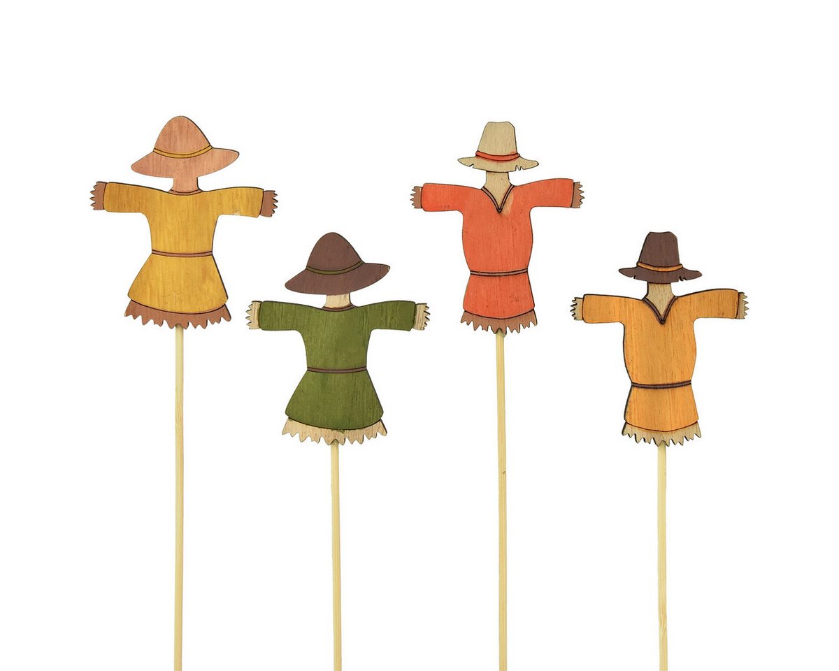 Viana Streudeko Blumenstecker Vogelscheuche Holzdeko Herbst Vintage Charme 8cm 12er von Viana