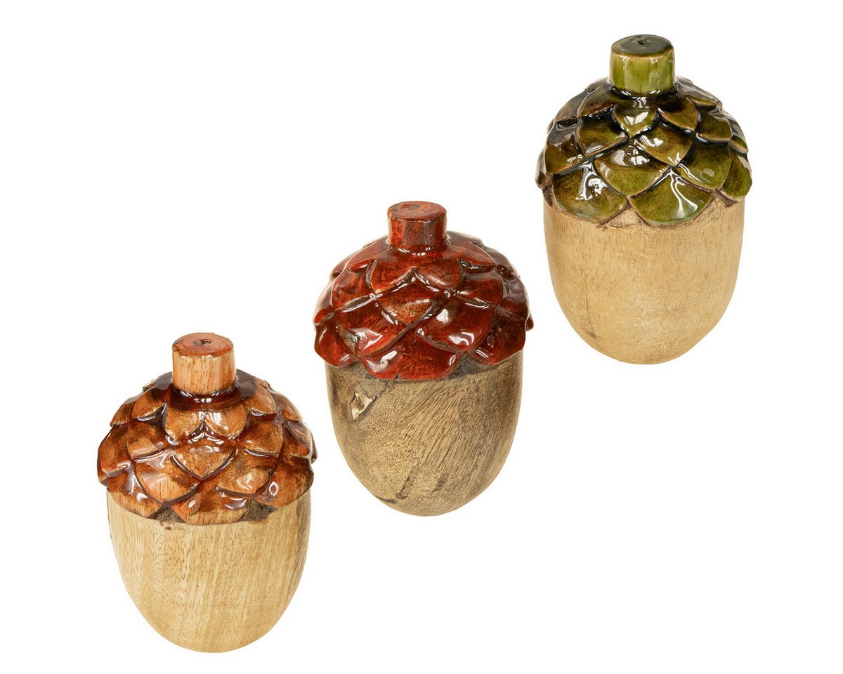 Viana Streudeko Deko Eicheln Holz Herbst Tischdekoration saisonal zeitlos elegant von Viana