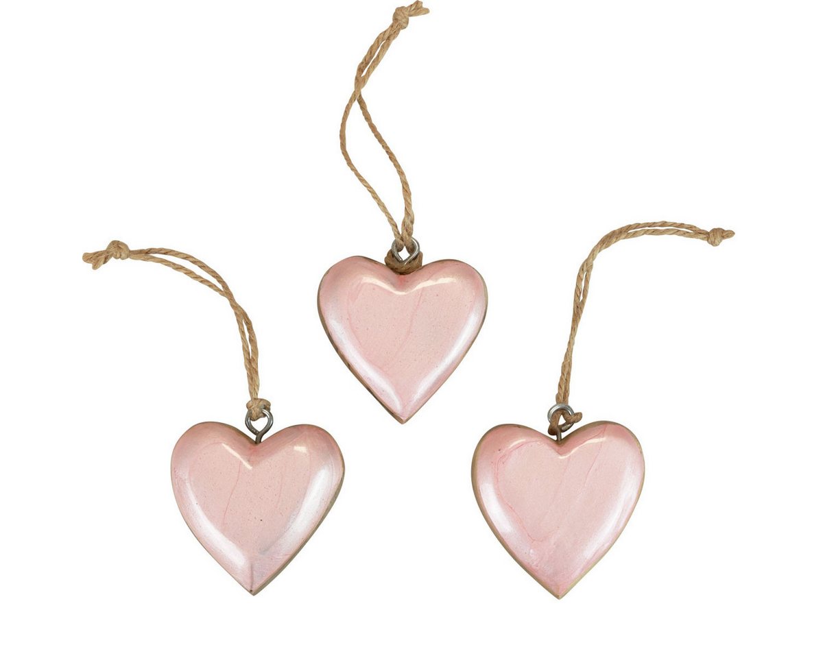 Viana Streudeko Deko Holzherzen Hellrosa 6cm 8 St für Muttertag Valentinstag von Viana
