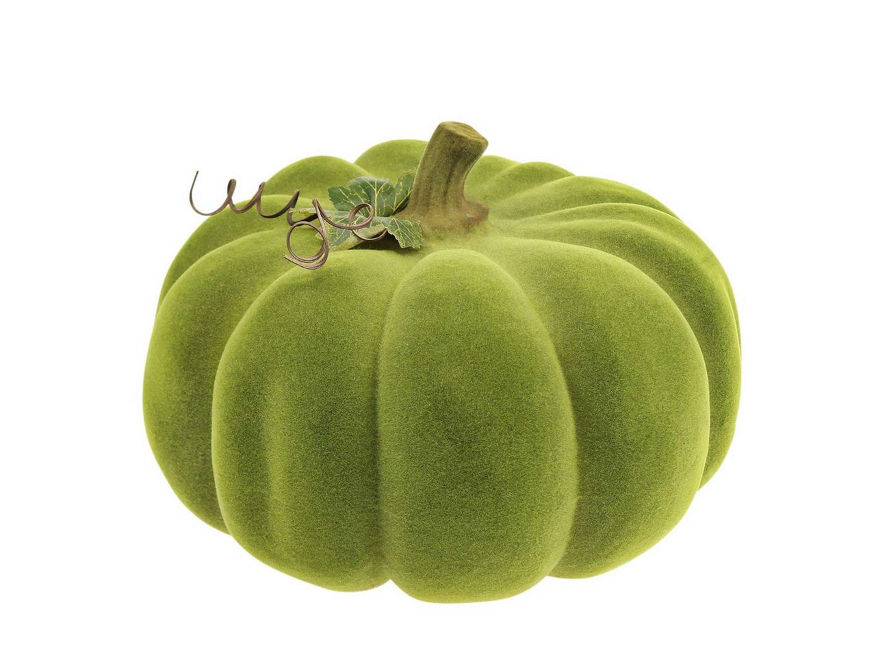 Viana Streudeko Deko Kürbis Moosgrün 32cm Herbstdeko künstlich von Viana