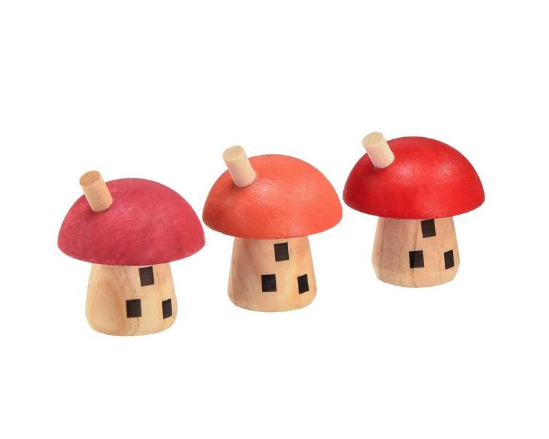 Viana Streudeko Deko Pilze Holz Häuschen Herbstdeko Rot Orange 6×5cm 6St von Viana