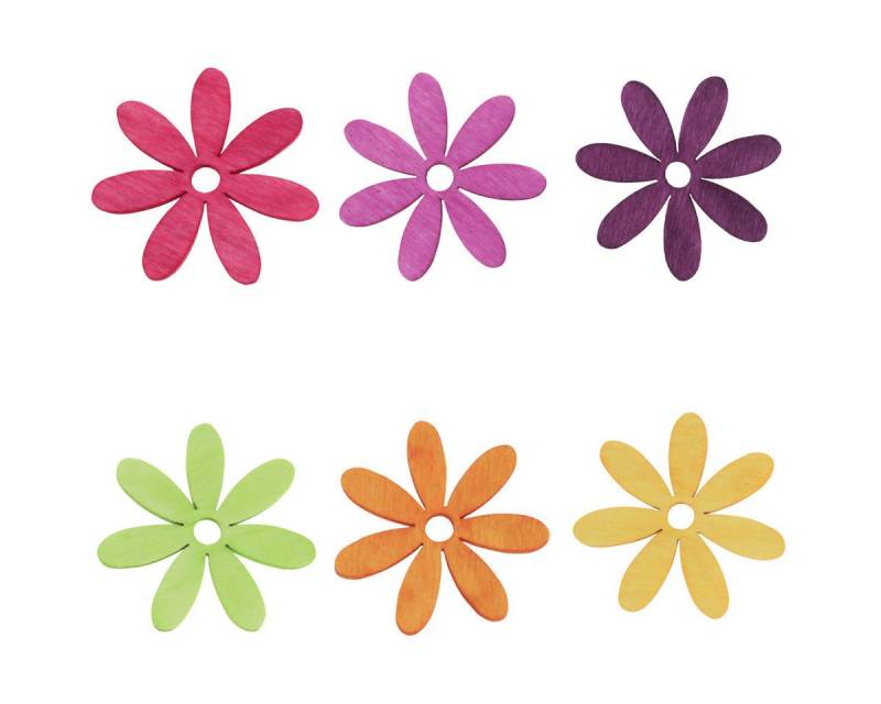 Viana Streudeko Holzblumen Streudeko Tischdeko Sommer Bunt 4cm 72 St von Viana