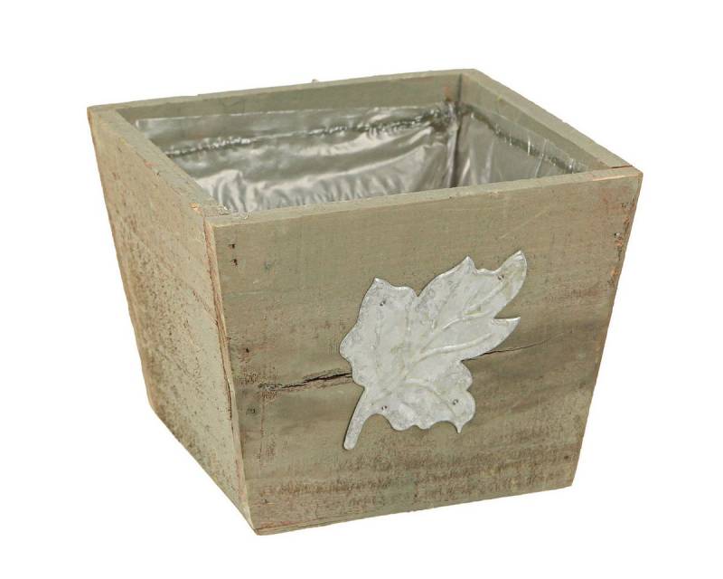 Viana Streudeko Pflanzkasten Holz Shabby Chic mit Blattdekor für Deko und Pflanzen von Viana