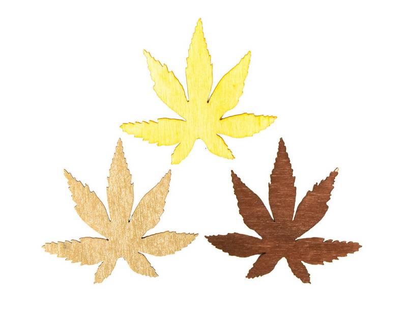 Viana Streudeko Streudeko Herbstblätter Holz Gelb Braun Platin 4cm 72 Stück Tischdeko von Viana