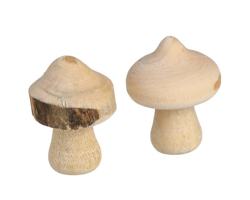 Viana Streudeko Streudeko Mini Pilze Holzdeko Natur mit Rinde Ø2cm 36 St - Tischdeko von Viana