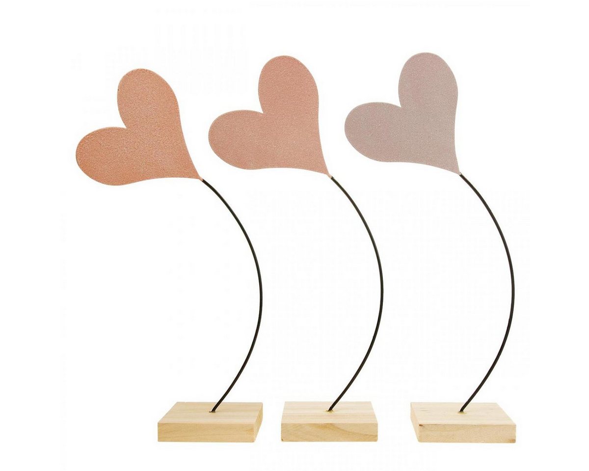 Viana Streudeko Tischdeko Herzen Hochzeit Metall Deko Orange Lila H40cm 3St Herz von Viana