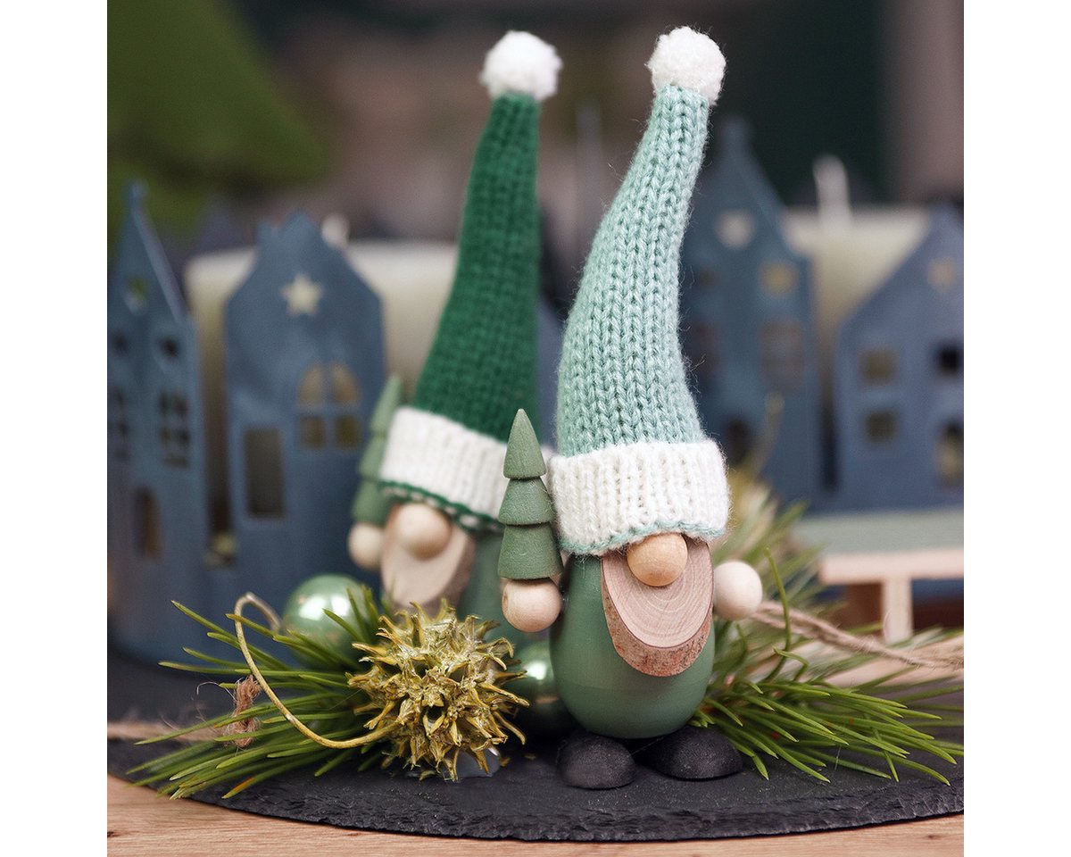 Viana Streudeko Weihnachtswichtel Holz Deko Grün Mint 14cm 6er Set - Niedliche Viana Streudeko Weihnachtswichtel Holz Deko Grün Mint 14cm 6er Set - Niedliche von Viana
