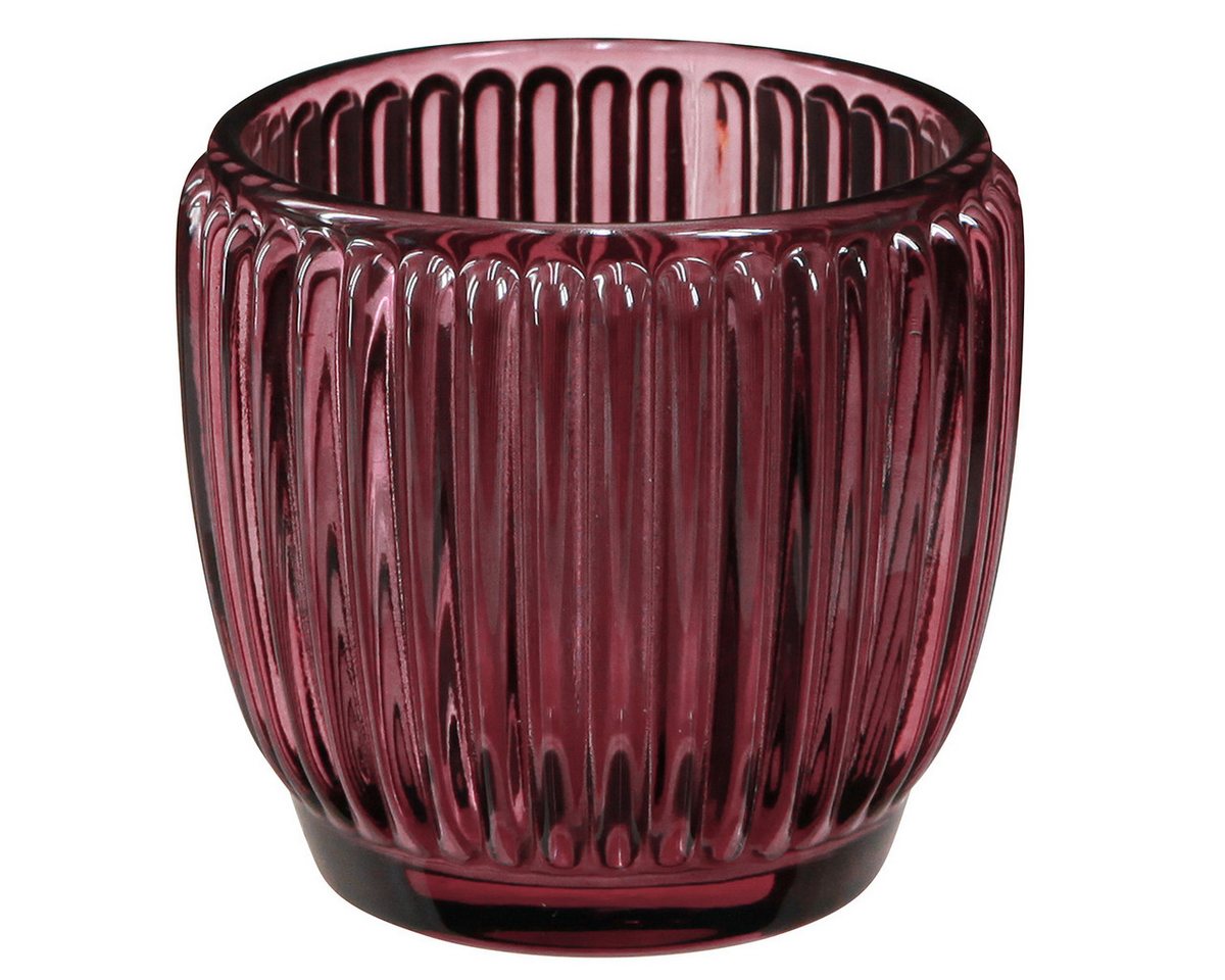 Viana Tischvase Kerzenhalter Glas Berry Retro Ø7cm H7cm, 6er-Set Windlicht von Viana