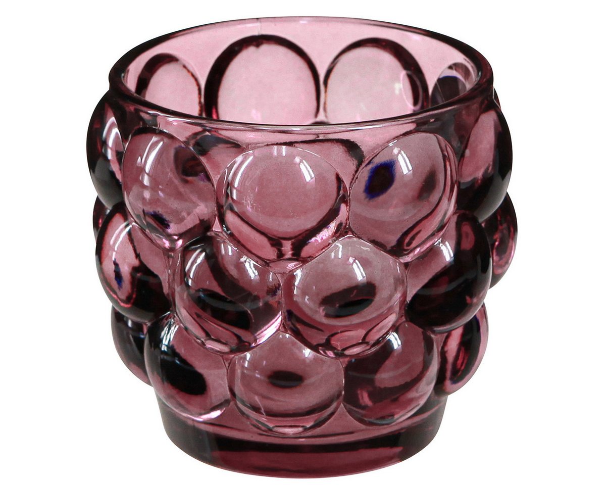 Viana Tischvase Kerzenhalter Glas Teelichthalter Berry Ø7cm H7cm Retro Vintage 6 St von Viana