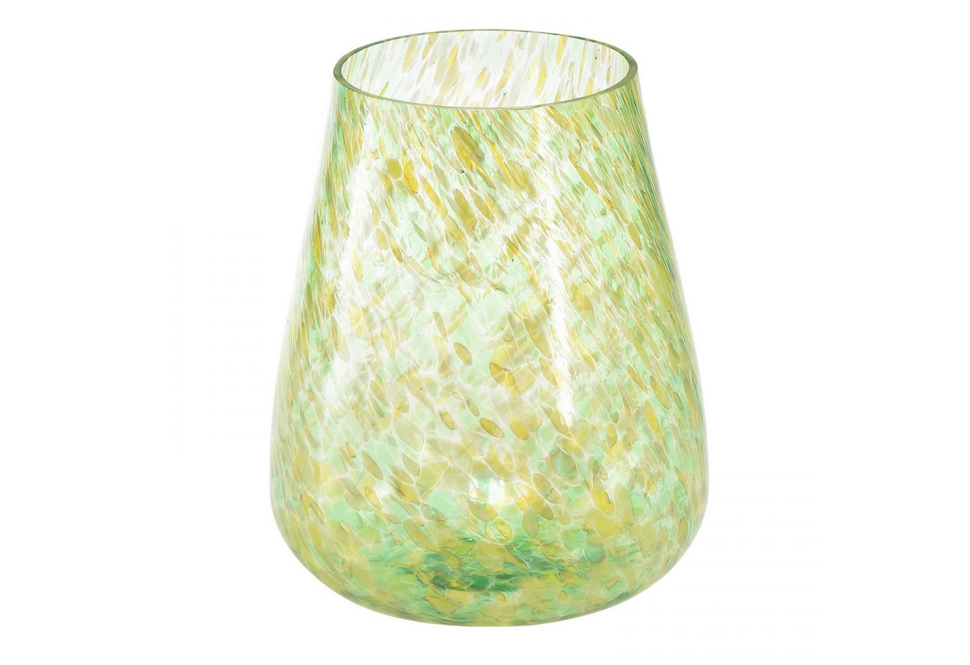 Viana Tischvase Teelichthalter Windlicht Glas Gelb Grün Ø12cm H14,5cm Deko von Viana