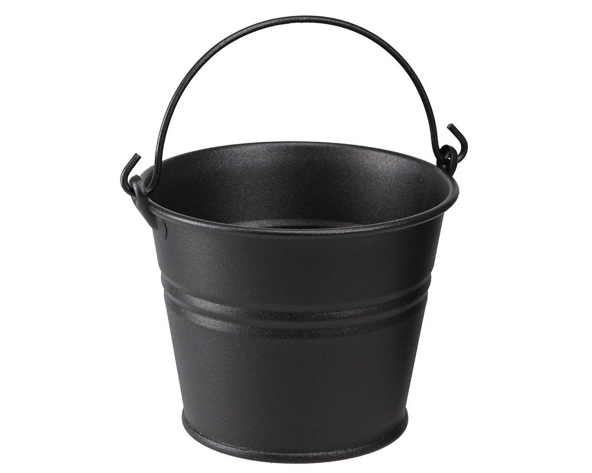Viana Übertopf Deko Eimer Metall Blumentopf Henkel Schwarz Ø14cm 3er Set - von Viana