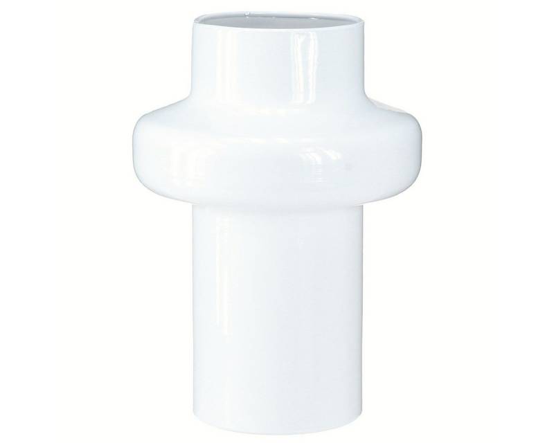 Viana Übertopf Deko Vase Metall Cremeweiß Modern Ø16,5cm H23,5cm von Viana