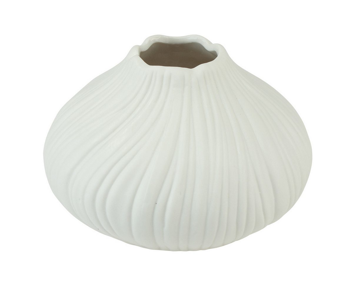 Viana Übertopf Keramik Blumenvase Weiß Zwiebelform Ø13cm H13,5cm 2er-Set von Viana