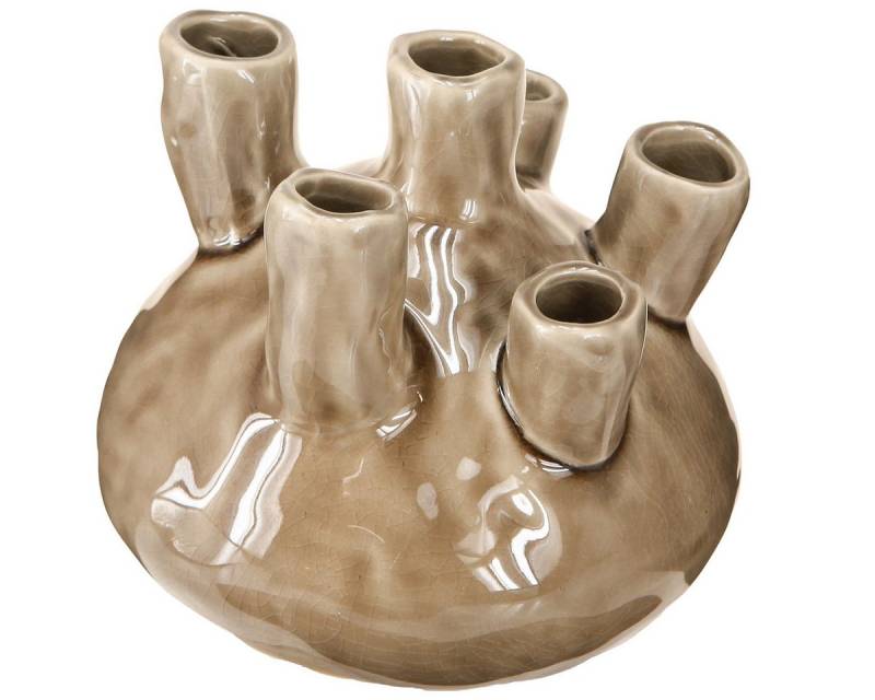 Viana Übertopf Maritime Vase Korallen-Design Braun Deko Ø14,5cm H14cm von Viana