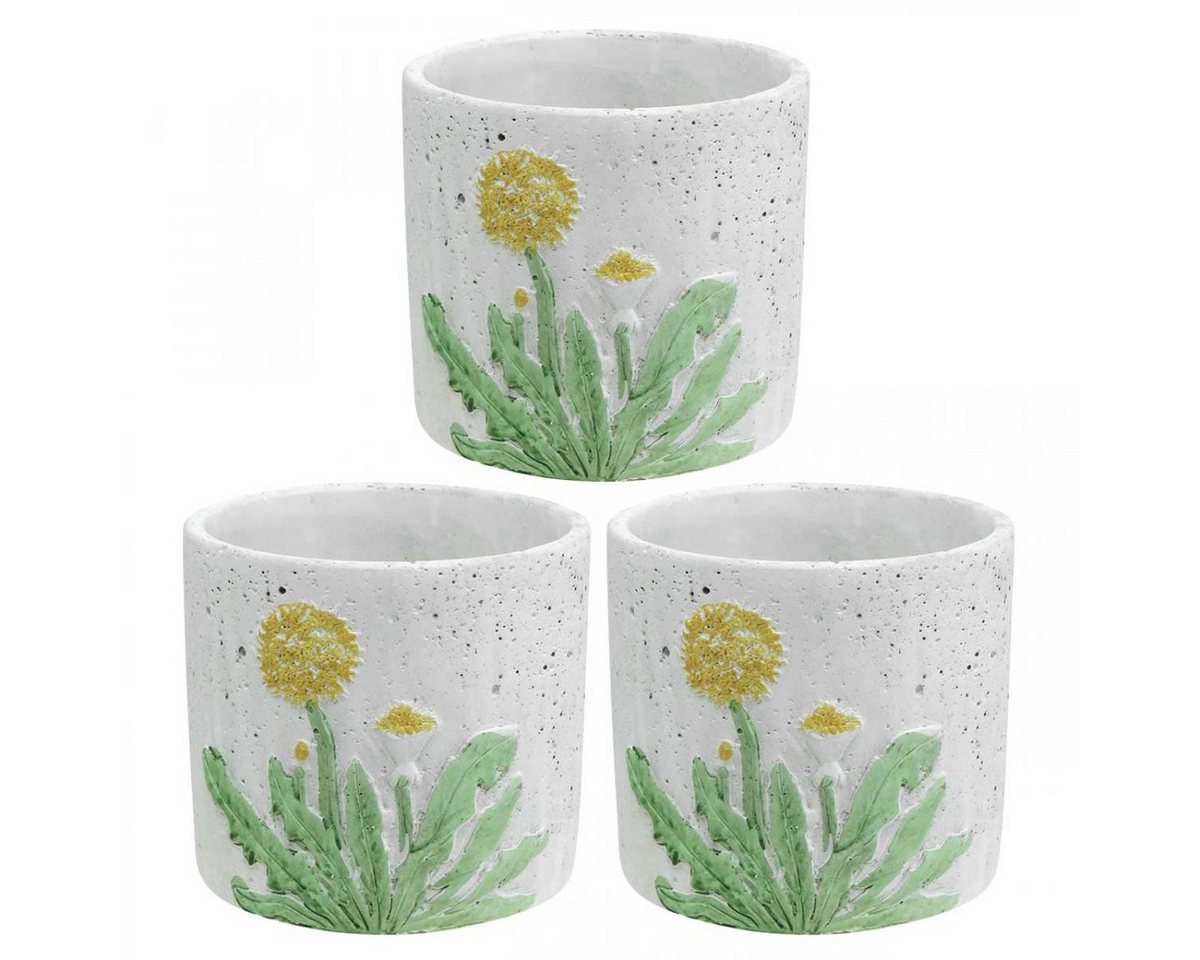 Viana Übertopf Übertopf Beton Löwenzahn-Design Sommerdeko Blumentopf Ø12,5cm H11cm Viana Übertopf Übertopf Beton Löwenzahn-Design Sommerdeko Blumentopf Ø12,5cm H11cm von Viana