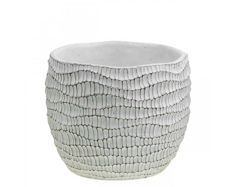 Viana Übertopf Übertopf Beton Weiß Vintage Waben Schale Dekoration Pflanzgefäß H15cm von Viana