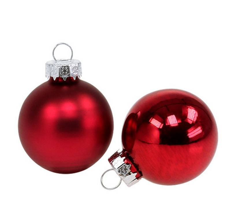 Viana Weihnachtsbaumkugel Rote Weihnachtskugeln Ø4cm Glanz Matt Glas 24 Stück Christbaumschmuck von Viana
