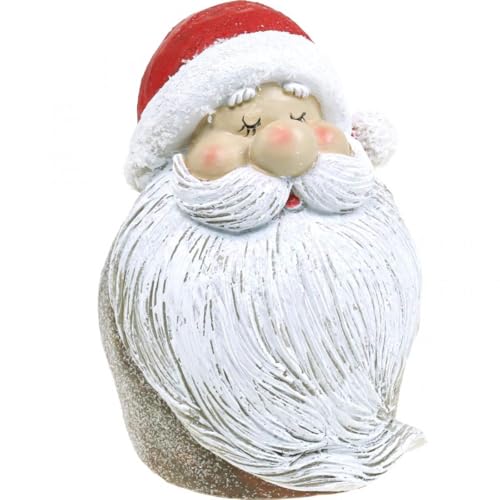 Viana Weihnachtsmann Figur Santa Claus Deko Polyresin 15cm Rot Weiß Glitzer Nikolaus von Viana