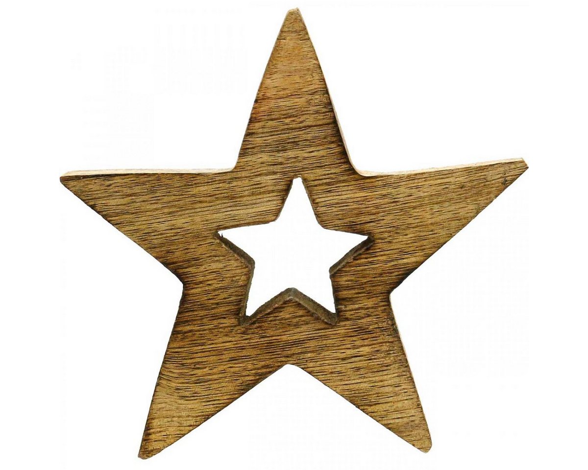 Viana Weihnachtsmann Holzstern Dekofigur Weihnachtsstern für Tisch- und Adventsdekoration von Viana