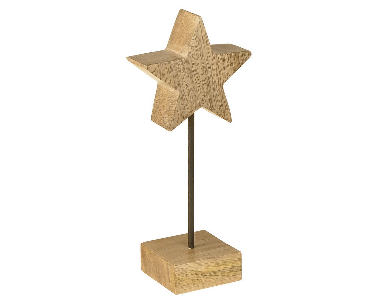 Viana Weihnachtsmann Stern Deko Holz Natur 23cm 2er Set Weihnachtsdeko von Viana