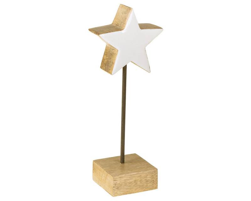 Viana Weihnachtsmann Stern Holz Weiß Deko 23cm 2er Set Weihnachten von Viana