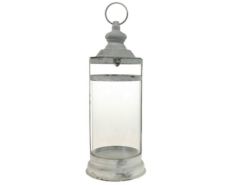 Viana Windlicht Deko Laterne Shabby Chic Weiß Ø15cm H46cm Metall Viana Windlicht Deko Laterne Shabby Chic Weiß Ø15cm H46cm Metall von Viana