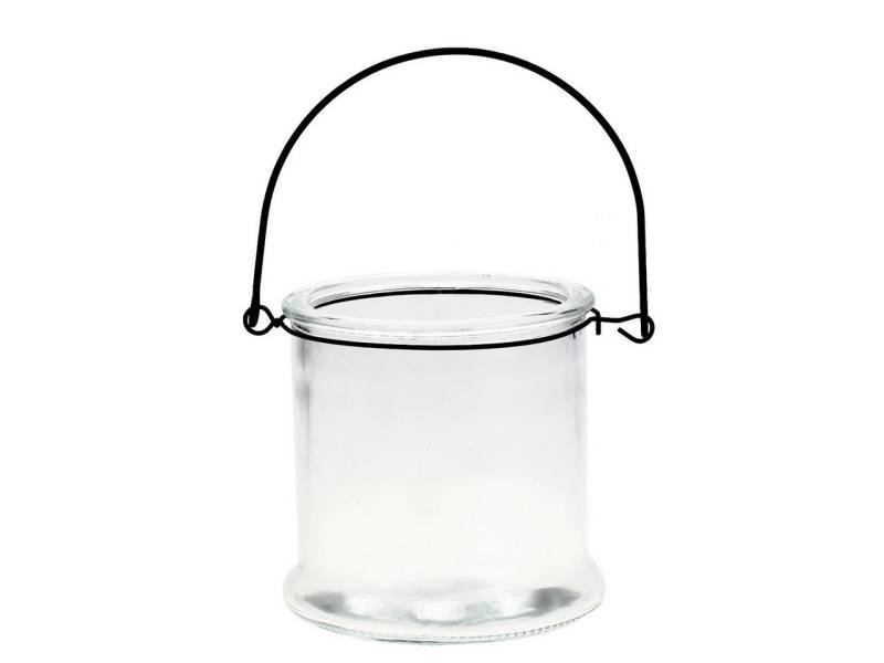 Viana Windlicht Elegantes Hänge-Windlicht Glas inkl. Metallbügel 2er-Set Ø12cm von Viana