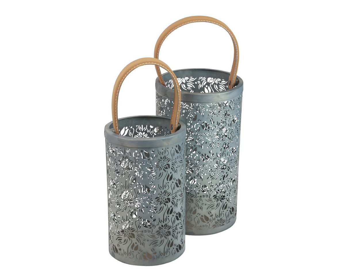 Viana Windlicht Gartenlaterne Metall Retro Set 2er Grau Kerzenhalter Deko Viana Windlicht Gartenlaterne Metall Retro Set 2er Grau Kerzenhalter Deko von Viana