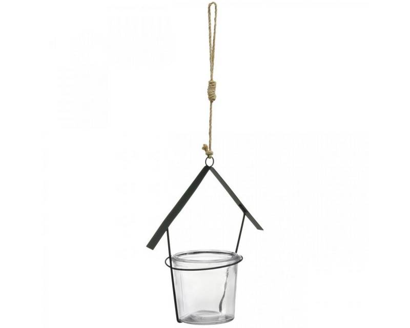 Viana Windlicht Teelichthalter Windlicht Haus Hängend Metalldeko Glas Set 2 Stück von Viana