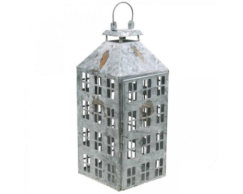 Viana Windlicht Vintage Metall Laterne 41,5cm Shabby Chic Lichthaus Haus-Design von Viana