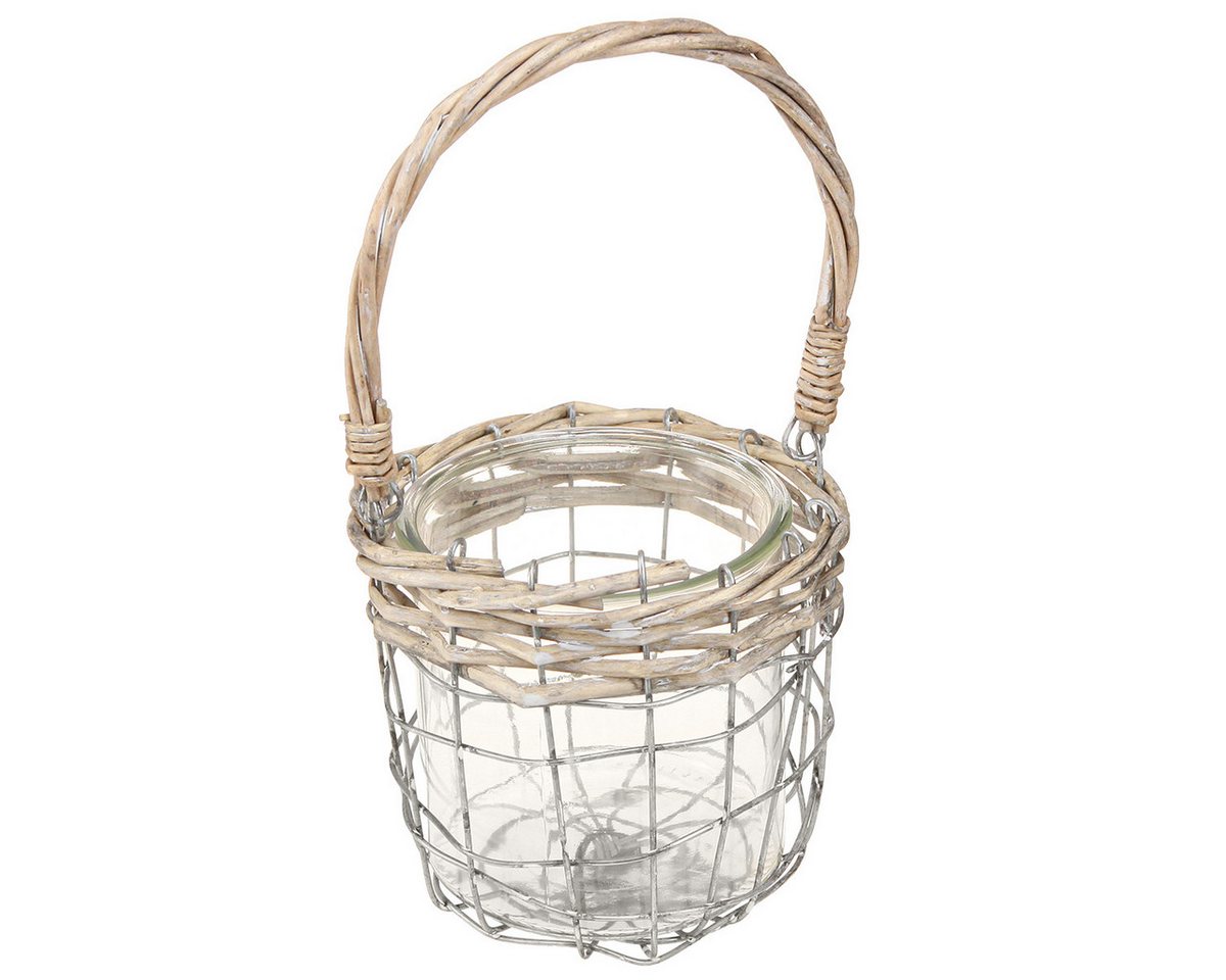Viana Windlicht Windlicht Hängend Glas Metall Weide Rustikal Ø14,5cm 2er Set Viana Windlicht Windlicht Hängend Glas Metall Weide Rustikal Ø14,5cm 2er Set von Viana
