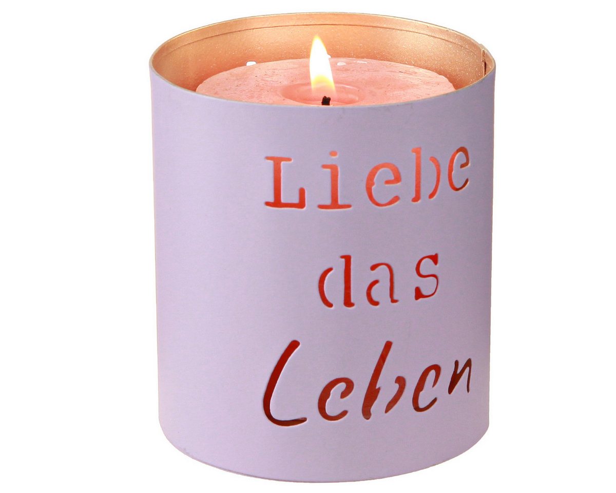 Viana Windlicht Windlicht Liebe das Leben Violett Ø9cm H10cm 4er Set Deko Metall Viana Windlicht Windlicht Liebe das Leben Violett Ø9cm H10cm 4er Set Deko Metall von Viana