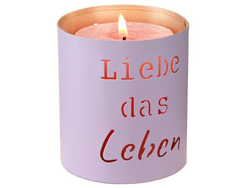 Viana Windlicht Windlicht Liebe das Leben Violett Ø9cm H10cm 4er Set Deko Metall Viana Windlicht Windlicht Liebe das Leben Violett Ø9cm H10cm 4er Set Deko Metall von Viana