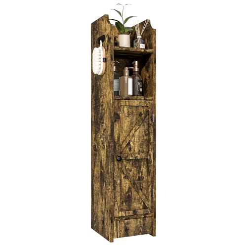 Viaozutis Badezimmer-Aufbewahrungsschrank, schmaler Aufbewahrungsschrank, Eck-Bodenschrank mit Türen und verstellbarem Regal, Badezimmer-Organizer für kleine Räume, Retro-Stil Viaozutis Badezimmer-Aufbewahrungsschrank, schmaler Aufbewahrungsschrank, Eck-Bodenschrank mit Türen und verstellbarem Regal, Badezimmer-Organizer für kleine Räume, Retro-Stil von Viaozutis