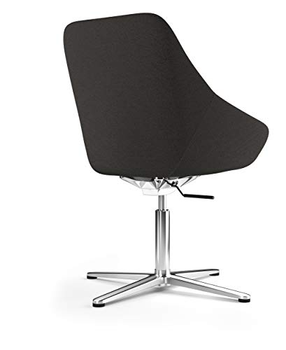 Viasit Calyx Lounge-Sessel, Stoff grau mit Fußkreuz Aluminium von Viasit