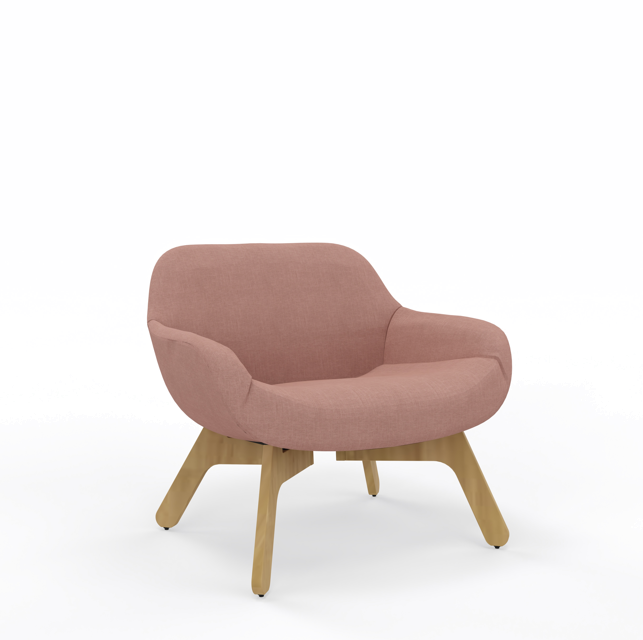Viasit Calyx Loungesessel mit Holzgestell von Viasit