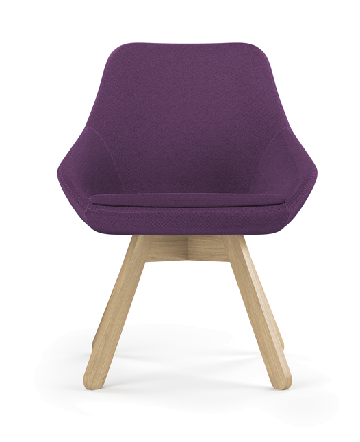 Viasit Calyx Loungestuhl mit Holzgestell von Viasit