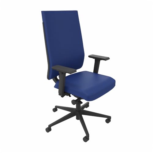 Viasit F1, Ergonomischer Bürostuhl mit hoher höhenverstellbarer Rückenlehne, Sitzhöhenverstellung und Synchro-Mechanik (Tintenblau) von Viasit