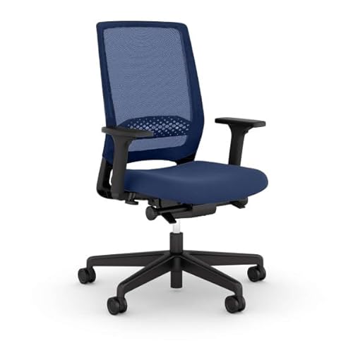 Viasit Kickster ergonomischer Bürodrehstuhl Schreibtischstuhl mit Armlehnen und Lumbalstütze für Homeoffice und Büro 5 Jahre Garantie (Blau) von Viasit