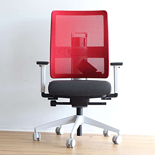 Viasit Toleo, ergonomischer Bürostuhl, Deutscher Hersteller, 3D-Sitztechnik, individuell anpassbar, Rot, Netzrücken von Viasit