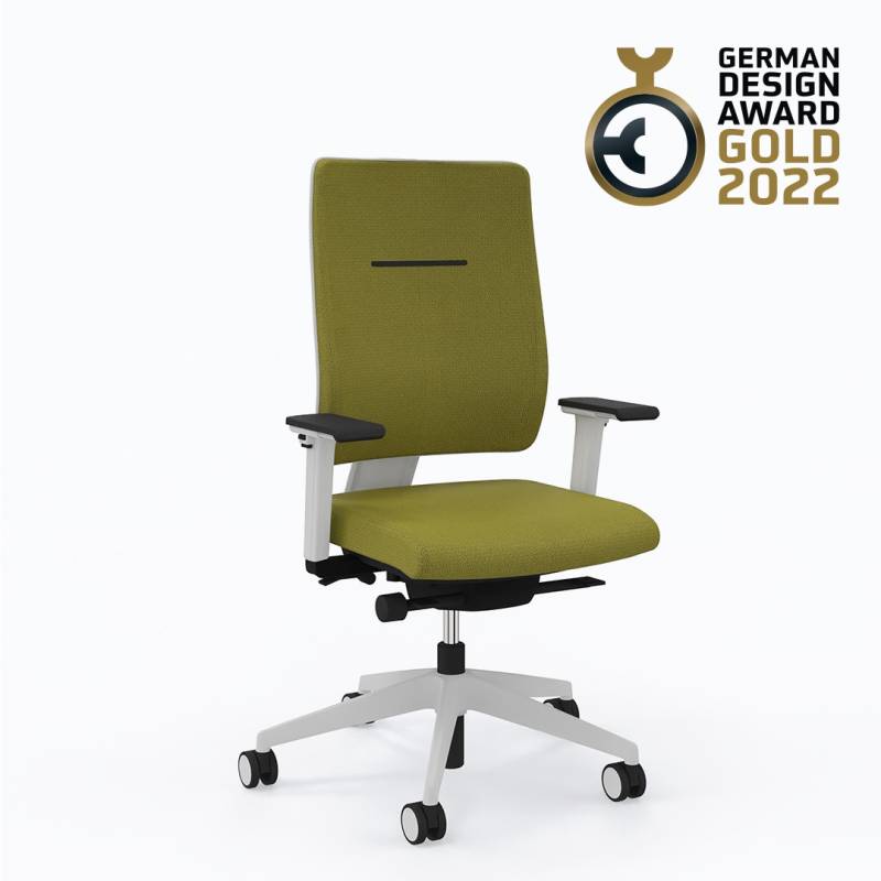 Viasit Toleo Ergonomischer Bürodrehstuhl mit Polsterrücken telegrau von Viasit