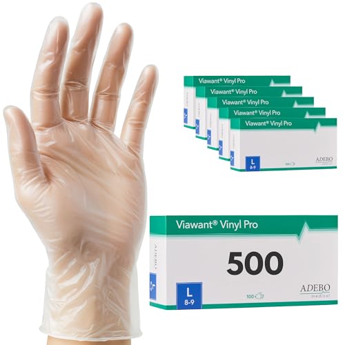 Vinylhandschuhe 500 Stück | L | Einweghandschuhe Vinyl Handschuhe Sehr tastsensibel – Stabil, Puderfrei & Latexfrei – Reißfeste Gummihandschuhe | Gr. XS, S, M, L, XL Vinylhandschuhe 500 Stück | L | Einweghandschuhe Vinyl Handschuhe Sehr tastsensibel – Stabil, Puderfrei & Latexfrei – Reißfeste Gummihandschuhe | Gr. XS, S, M, L, XL von Viawant