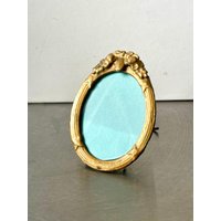 Antik Metall Messing Bronze Oval Bilderrahmen von VibaVintage